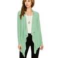 thumbnail image 3 of Made by Johnny Women's Drape Front Open Cardigan Long Sleeve Irregular Hem S-5XL Plus Size XL MINT, 3 of 6