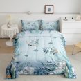 thumbnail image 2 of Conch Comforter Set Teal Blue Ocean Beach Coastal Twin Bedding Comforter Sets,Starfish Octopus Tentacles Quilt Underwater Creature Coral Duvet Insert,Kawaii Fish Room Decor, 2 of 5