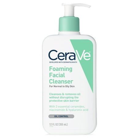 CeraVe Foaming Face Cleanser, Face Wash for Normal to Oily Skin, 12 oz.
