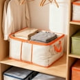 thumbnail image 4 of Clothing storage bags under-bed fabric organizers household clothing and quilt dusts covers storage boxes 17x13.4x9.8in, 4 of 6