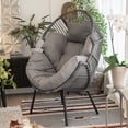 thumbnail image 5 of Barton Egg Chair With Ottoman, Extra Large Egg Chair Outdoor, Rattan Wicker Patio Chair, UV Resistant Cushion For Indoor Bedroom Balcony, Grey, 5 of 8