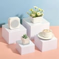 thumbnail image 4 of 8 Pcs White Buffet Risers Set (Size 5",6",7",8",9",10",11",12"),Food Risers for Buffet Table,Display Stand Shelf for Party Catering Dessert Collectibles Acrylic Cube Boxes Display with Hollow Bottoms, 4 of 6