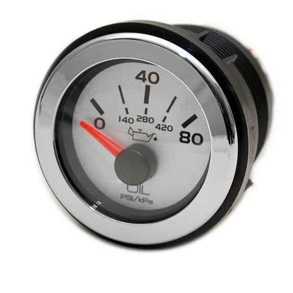 Medallion Boat Oil Pressure Gauge 100850F | Baja 1732964 Silver 2 Inch