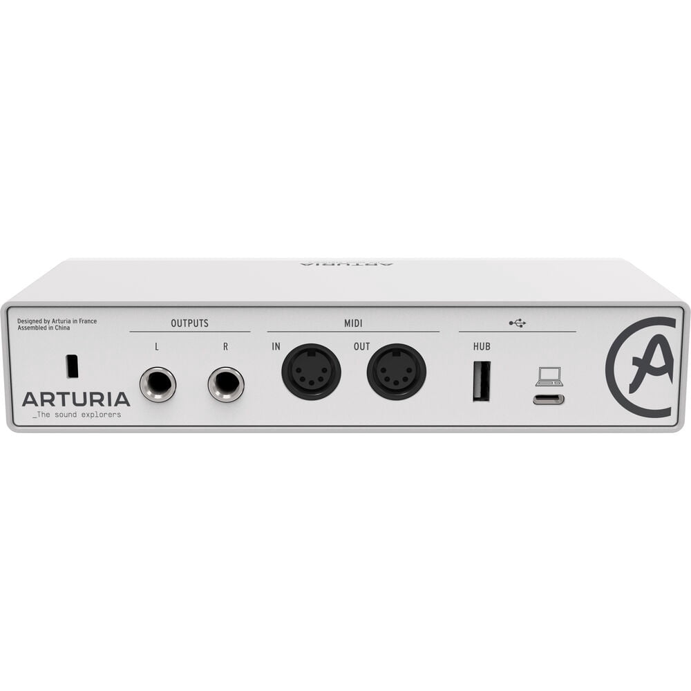 Arturia MiniFuse 2 Portable USB Type-C Audio/MIDI Interface (White) with Studio Pro Monitor Headphones and XLR-XLR Cable