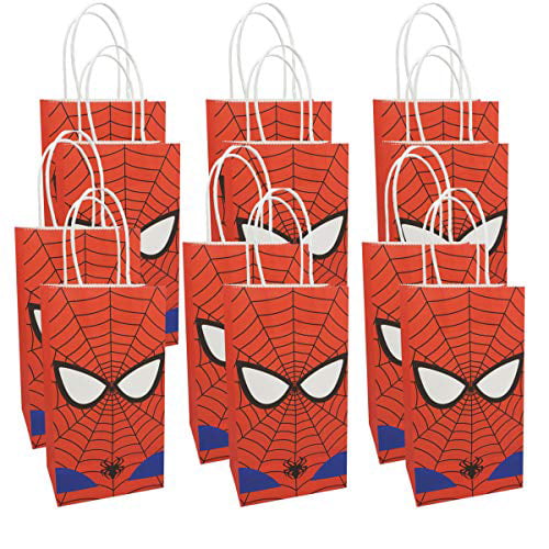 Spider-Man Boy's 2 Medium Gift Bags 3 Small Gift Bags 2 Greeting Cards NWT 