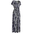 thumbnail image 3 of MLANM Women's Empire Waist Maxi Dress Casual V Neck Long Dresses with Pockets, 2XL Stripe White, 3 of 7