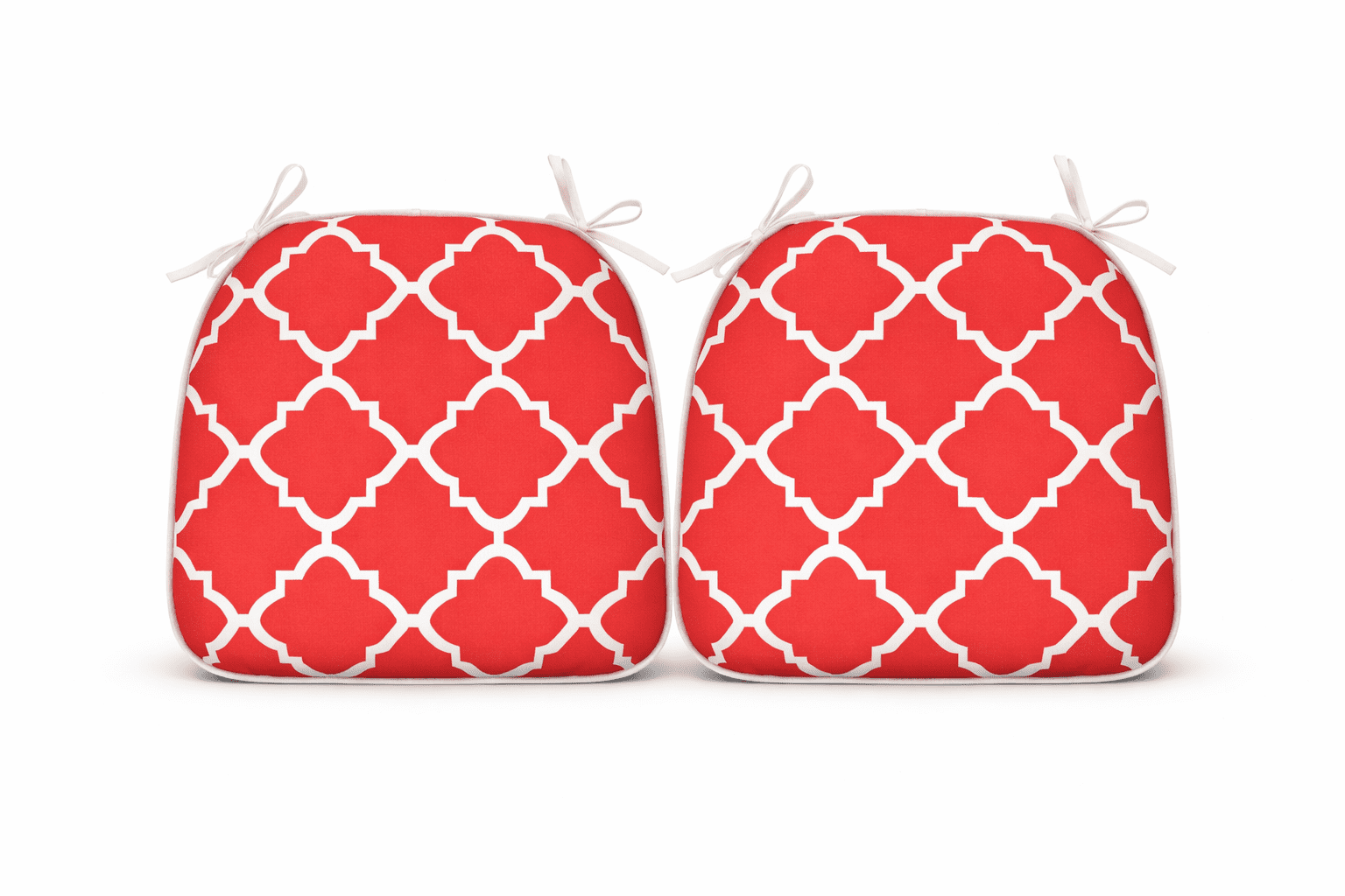 Leumius 4-Pack Outdoor Patio Dining Chair Cushion,All-Weather Water-Repellent U-Shape Thick Foam Seat Cushions with Ties for Garden,Patio & Dining Chairs,17"x16"x2",Red
