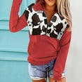 thumbnail image 4 of Women's Casual Hoodies Cow Print Hooded Sweatshirts Fall Long Sleeve Sweaters Pullover Y2k Clothes, 4 of 4