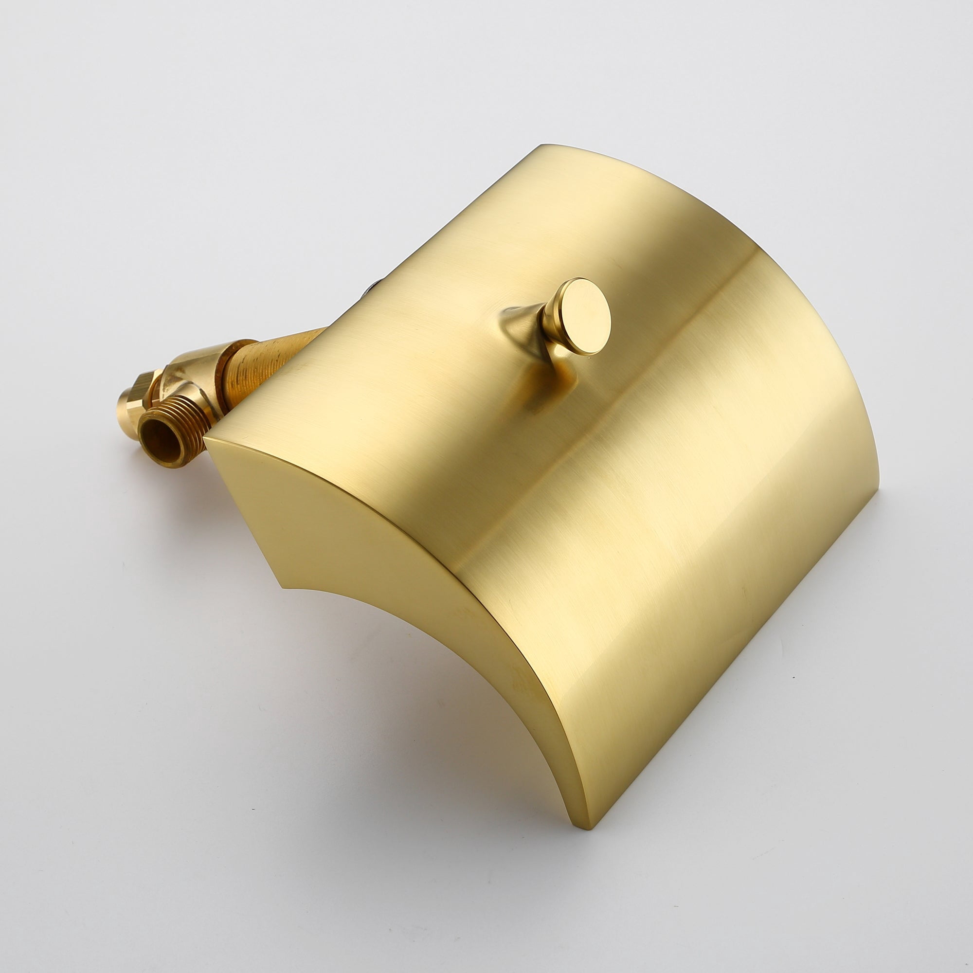 Brushed Gold Roman Tub Faucet with Hand Shower,Waterfall Spout with Diverter