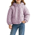 thumbnail image 3 of Mitankcoo Girls Hooded Quilted Jacket Full Zip Padded Coat with Pockets Lightweight Warm Winter Outerwear 1-10Y, 3 of 7