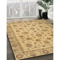 thumbnail image 2 of Ahgly Company Tapis d'Intérieur Rond Abstrait Cannelle Brun Oriental, 3 Pieds Rond, 2 of 6