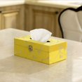 thumbnail image 4 of Rectangular Velvet Modern Paper Facial Tissue Box Holder, Yellow, 4 of 4