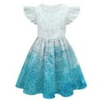 thumbnail image 1 of PMVFHDE Liquidation Robe de Fête Filles Été Couleur Impression Numérique 3D Mignonne Personnalité Robe Mode Robe à Manches Volantées, Blanc, 10-11 Ans, 1 of 2