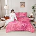 thumbnail image 5 of Feelyou Watercolor Flower Women Bedding Comforter Set, Pink Cherry Blossoms Twin Comforter Sets, Artwork Style Reversible Bedding Set, Luxury Bedroom Decor, 2-Piece, 5 of 9