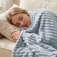 thumbnail image 4 of PBAZIH Flannel Fleece Blanket Soft Cozy Throw for Couch Bed Home Office Travel Lightweight Thick Striped Design Ideal for Lounging Napping or Extra Warmth, 4 of 6