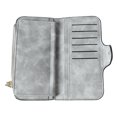 thumbnail image 4 of Cartera para mujer de piel sintética, multiusos, con ranuras para múltiples tarjetas, gran capacidad, moderna, color gris, talla única, 4 of 14