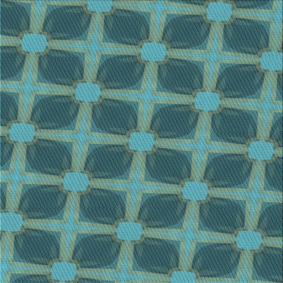 Ahgly Company Indoor Square Patterned Medium Teal Green Area Rugs, 5' Square