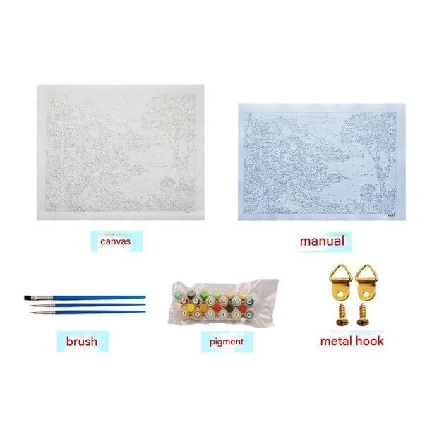 Peinture par Numéros Adultes et Enfants Débutants avec Pinceaux et Peintures Acryliques 40 x 50