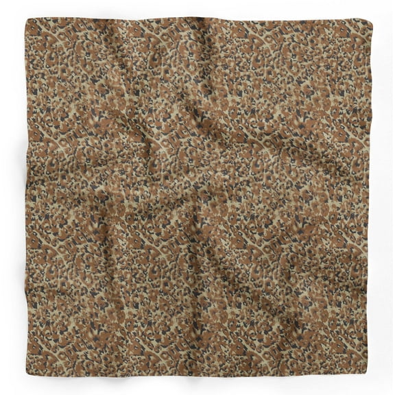 Bimba Brown Leopard Animal Skin Pure Silk Printed Scarf Dupatta Head Neck Wrap Bandanas For Women 40 x 40 Inches