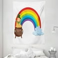 thumbnail image 1 of Elf Tapestry, St Patrick's Day Composition of Rainbow Clouds and Coins Irish Feels, Wall Hanging for Bedroom Living Room Dorm Decor, 60W X 80L Inches, Pale Chocolate and Multicolor, by Ambesonne, 1 of 2