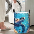 thumbnail image 4 of Lsque Colorful Underwater Plant Turtle pattern Laundry Hamper Basket, Tall Woven Rope Hamper Basket for Clothes, Lightweight Storage Basket, Collapsible Waterproof-Small, 4 of 8