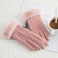 thumbnail image 3 of Guantes cálidos N915 de gamuza de invierno para mujer, de doble capa y con acolchado de terciopelo, para montar con pantalla táctil, 3 of 6