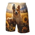 thumbnail image 4 of Balery Pastoral Sunflower Corgi Traje de Baño Estilo Hawaiano para Hombre, Shorts de Secado Rápido con Bolsillos-Small, 4 of 6