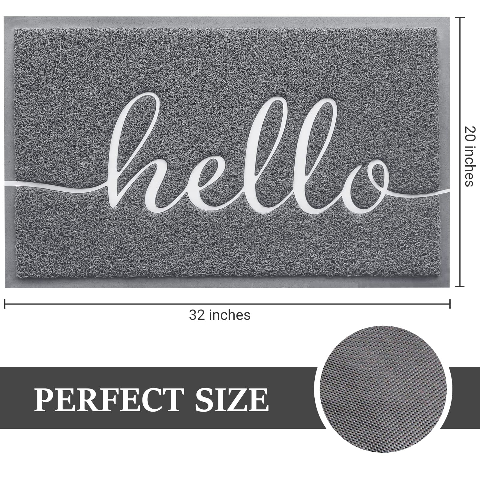 Door Mat Home Welcome Mat Outdoor and Indoor, Heavy-Duty Low-Profile  Non-Slip Durable Front Welcome Mat Doormat for Home Entrance, Outside Entry,  Yard, Floor, Patio (30''x17.5'', Grey)