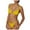 Yellow, variant on Women's Sexy Thong Bottom Two Piece Bikini Double Shoulder Straps Cute Swimsuit Triangle Bathing(Yellow,S)
