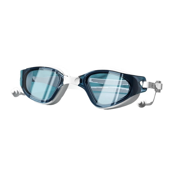Gafas de natación con tapón para los oídos, cómodas gafas de natación, natación con vista amplia azul