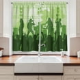 thumbnail image 2 of Ambesonne Music Kitchen Curtains, Band Performing on the Stage, 55"x45", Green Dark Green Green, 2 of 3