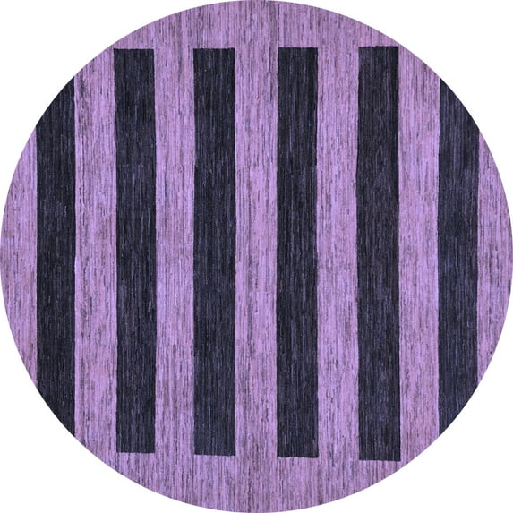 Ahgly Company Indoor Round Abstract Blue Modern Area Rugs, 8' Round