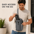 thumbnail image 4 of Aventra Magnetic Gym Bag Water Bottle Holder Crossbody Bottle Carrier with Phone Pocket and Adjustable Strap, Gray, 4 of 6