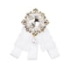 thumbnail image 1 of Broche de lazo para mujer INSPIRE CHIC con cuello de encaje y corbata preppy blanco talla única, 1 of 1