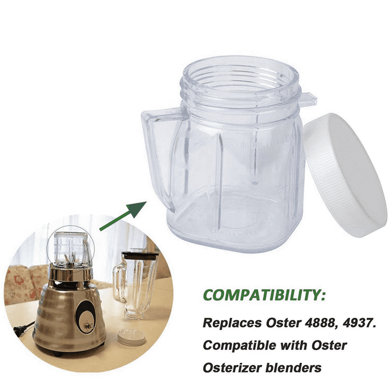 for Blender Replacement Parts 4937 Mini Osterizer Blender Jar Accessory Cup Mini Plastic Jars with Lids 10 Pack