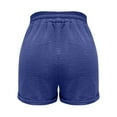 thumbnail image 7 of BLVB Womens Shorts Summer Drawstring Straight Leg Lounge Elastic Waist Casual Beach Resort Wear Shorts with Pockets, 7 of 7