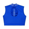 thumbnail image 3 of Aislor Kids Girls Sleeveless Shiny Rhinestone Lyrical Jazz Modern Ballet Dance Crop Tank Tops Shirt Dancewear Blue 8, 3 of 7