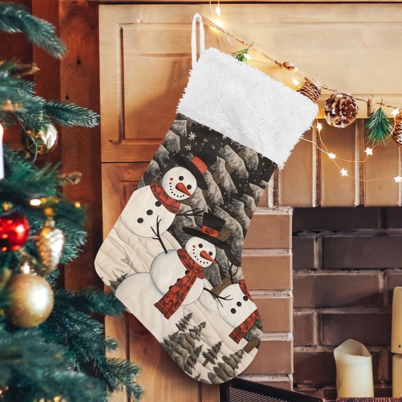Trees Christmas Snowman Christmas Stockings Xmas Stocking for Family Holiday Season Party Decorations