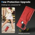 thumbnail image 3 of TOP SHE Case for Samsung Galaxy A21S A217M, Galaxy A21S Phone Case (6.5 Inch) - Synthetic Leather Protective Case with Card Slot / Kickstand, Slim Fit Lightweight Simple Fashion Cover (Red), 3 of 7