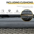 thumbnail image 3 of Outsunny Outdoor Swivel Rocker Patio Chair Set, 3-Piece Outdoor Furniture with 2 Rocking Chairs, 2-Tier Glass Table, Tufted Cushions, PE Wicker, Gray, 3 of 9