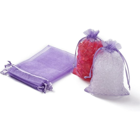 Organza Gift Bags with Drawstring Wedding Party Christmas Favor Gift Bags Organza Pouches for Potpourri Medium Purple 15x10cm Organza