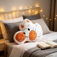 thumbnail image 5 of OCCOA Shaped Soft Throw Pillow with Ghost Pumpkin Skull Prints Fluffys Cushion for Sofa Bed Couch Indoor Autumns Interior Ornament Use, B, 5 of 6