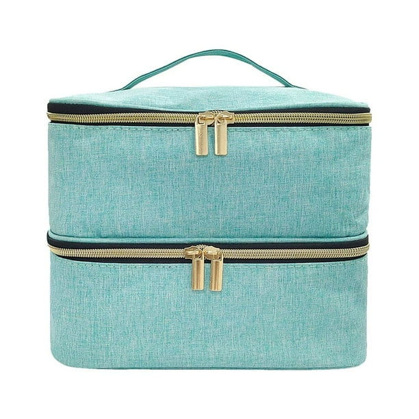 Qarigey Aspecto elegante: organice y almacene la colección de esmaltes de uñas con facilidad y bolsa de transporte para esmaltes de uñas. Juegos de manicura Verde piedra