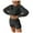 Black, variant on Women's Cozy Fall/Winter High Waist Long Sleeve Top & Shorts Pajama Set | Coral Loungewear Womens Swim Board Shorts Short Set Bathing Suit Tuxedo Shorts Set for Women Bikini Dresses Women Beach