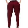 thumbnail image 6 of Women's Classic Knit Pants-Pull On Dressy Casual Slacks Elastic Waist,Tapered Leg,Side Seam Pockets, 6 of 6