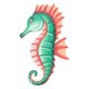 thumbnail image 5 of Wall Iron Decoration Beautiful Metal Sea Horse Ornamental Pendant Home Decorative Supply 34x19.5cm Green 1Pc, 5 of 5