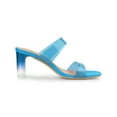 thumbnail image 3 of BLISSFUL STEP Sandales à Talon Épais à Brides Transparentes Colorées pour Femme Bleu (Taille 7), 3 of 6