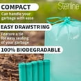 thumbnail image 4 of Sterline Eco-Friendly Trash Bags Code R/L - 50PK 2.6-4 Gallon (10-15L) Biodegradable Garbage Bags - Compatible with SimpleHuman - Sustainable, Compostable, Heavy-Duty - Green Living Solution, 4 of 6