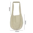 thumbnail image 4 of Bolso de mano retro de punto para mujer, bolso grande de viaje para hombro, bolso de compras (beige), 4 of 6