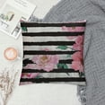 thumbnail image 2 of Orinice  Floral Throw Pillow Cushion Cover, Watercolor Peony Flowers with Black Brush Strokes Romantic Spring Print, Decorative Square Accent Pillow Case,  White, 2 of 5